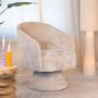 Woood Draaibare Fauteuil Ebba Chenille Naturel 82x71x64 - Thumbnail 2