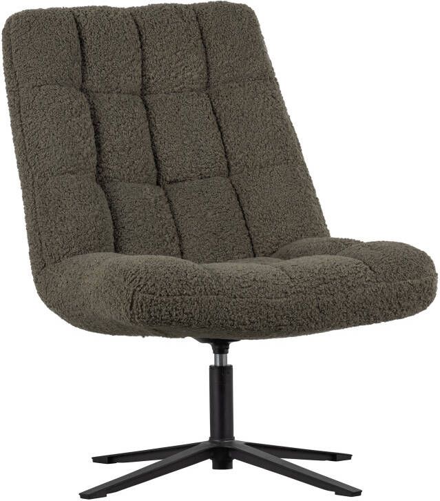 WOOOD Draaifauteuil Job Teddy Groen