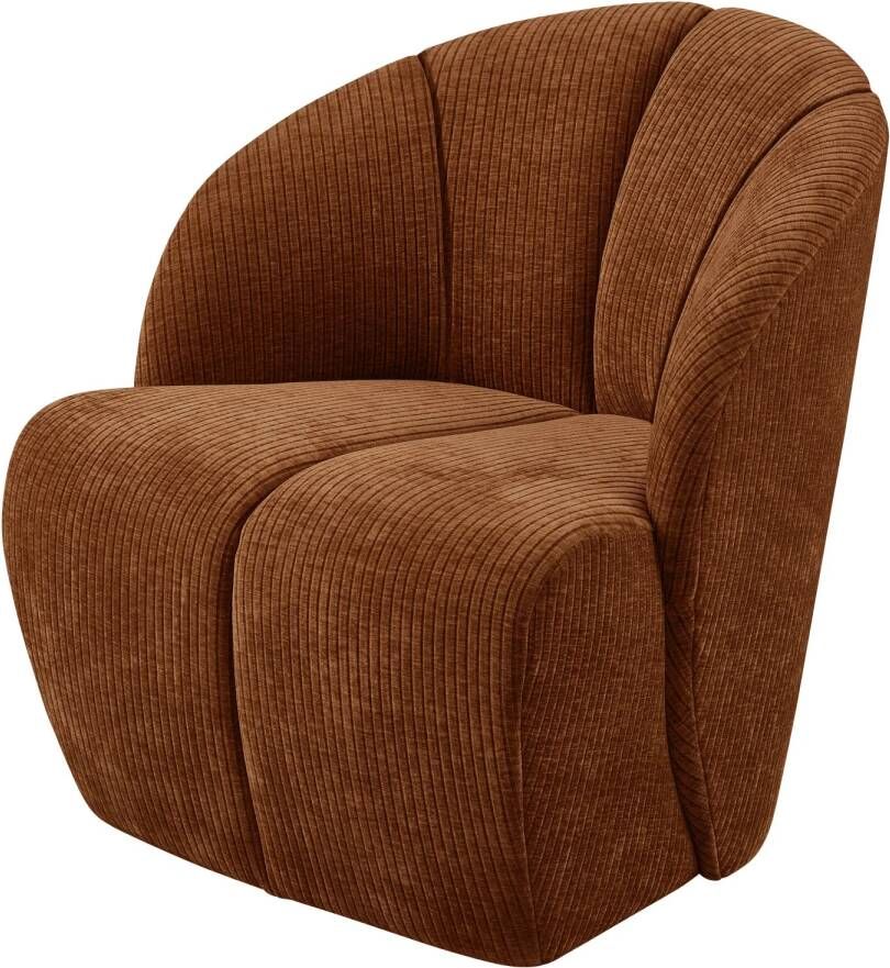 Mojo draaifauteuil geweven ribstof roest bruin