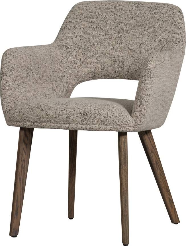 Murat eetkamerstoel naturel met houten poot mystic brown
