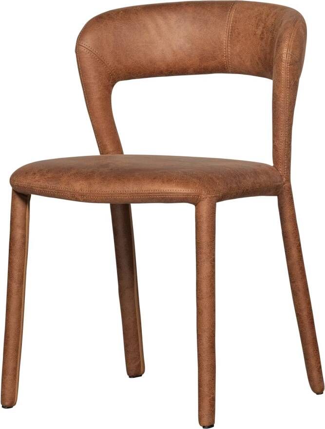 WOOOD Eetkamerstoel Noble Lederlook Cognac