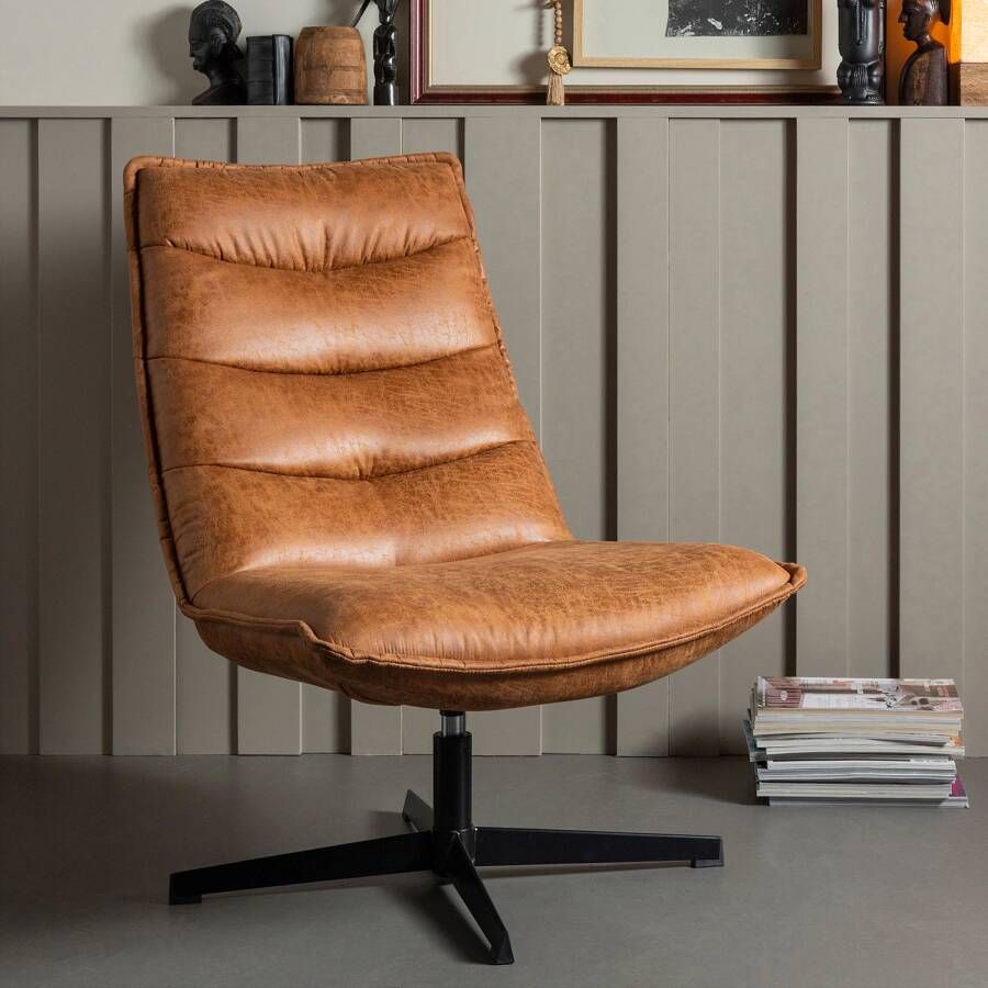 WOOOD Exclusive Draaifauteuil Nika Cognac