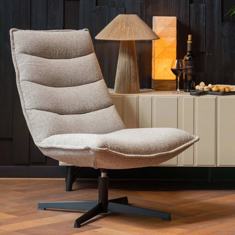 WOOOD Exclusive Draaifauteuil Nika Taupe Melange