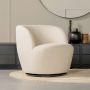 WOOOD Serra Draaifauteuil Polyester Off White 75x70x69 - Thumbnail 2