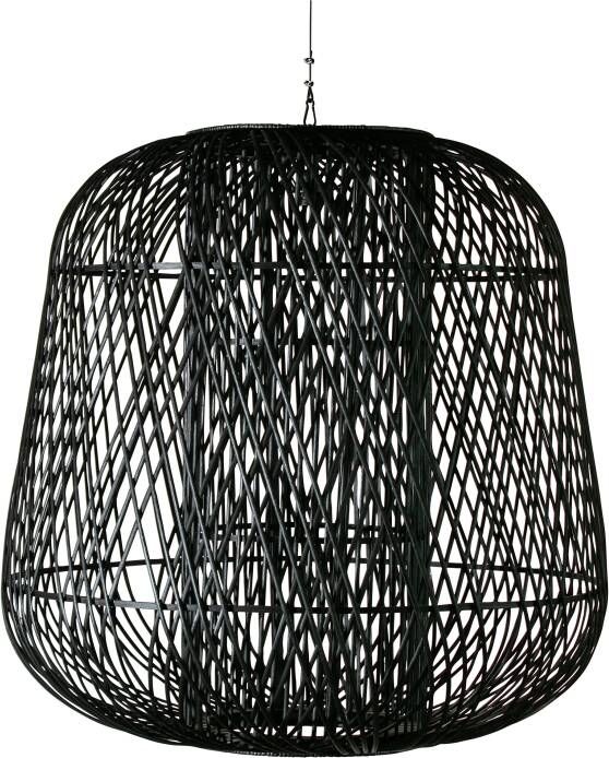 Woood Exclusive Moza Hanglamp Bamboe Zwart 100x100x100