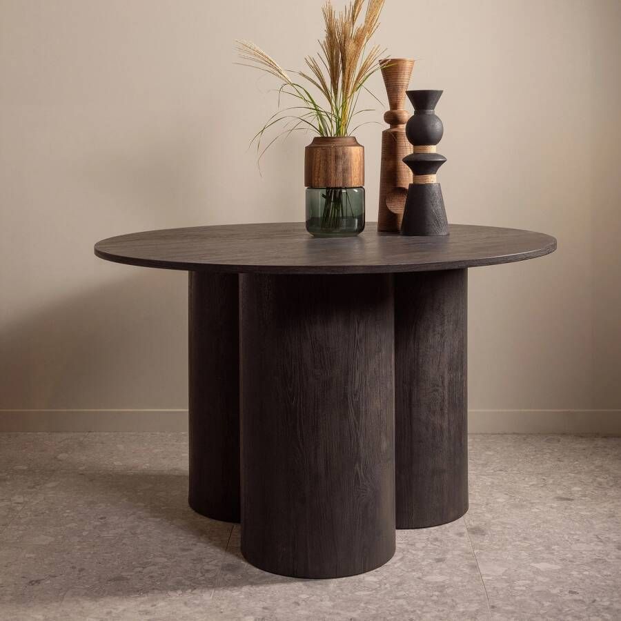 WOOOD Exclusive Ronde Eettafel Oona MDF 120cm Donkerbruin