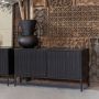 WOOOD Exclusive TV-meubel 'New Gravure' Grenen 100cm kleur Zwart - Thumbnail 3