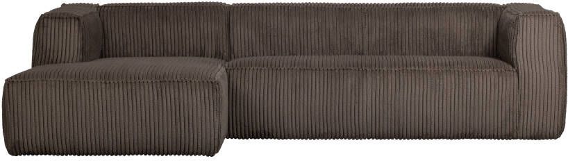 WOOOD Exclusive WOOOD Loungebank 'Bean' Links Rib kleur Mud