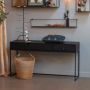 WOOOD Exclusive WOOOD Silas Sidetable Eiken Geborsteld Black Night 74x140x40 - Thumbnail 4