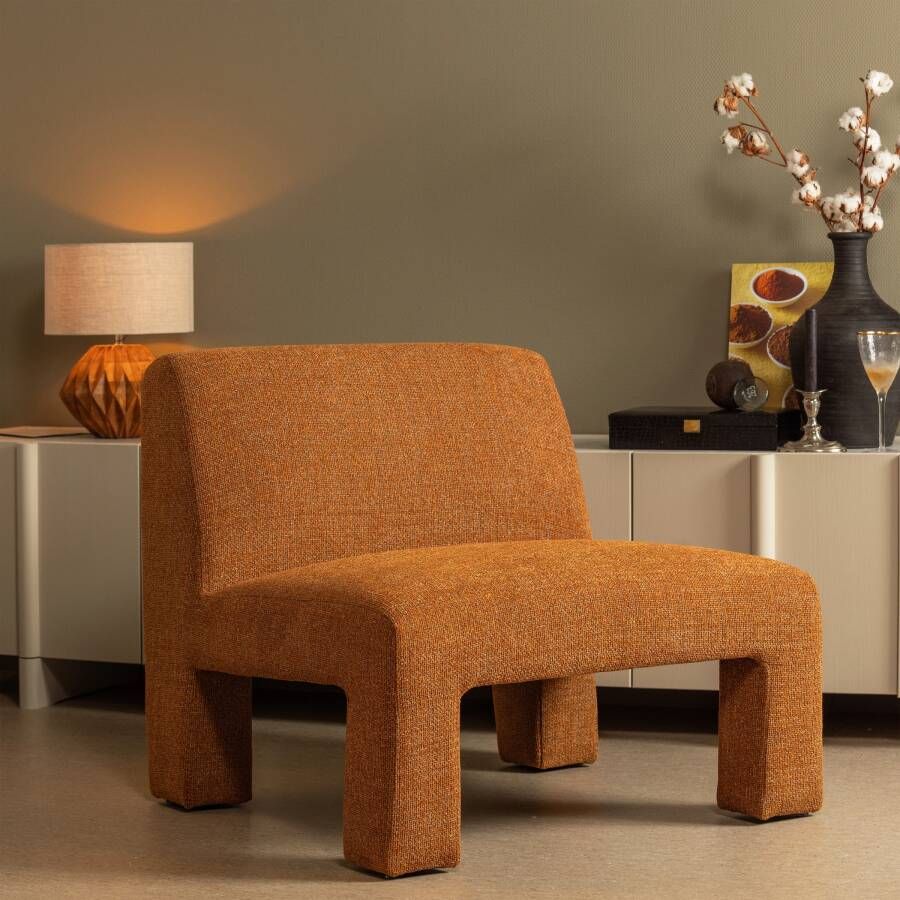 WOOOD Fauteuil Lavid Geweven Ginger