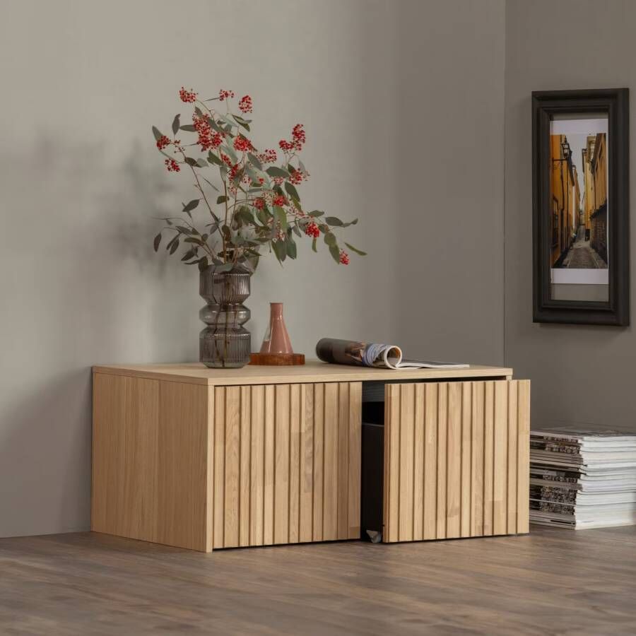 WOOOD Kistbank New Gravure Eikenhout Naturel Exclusive