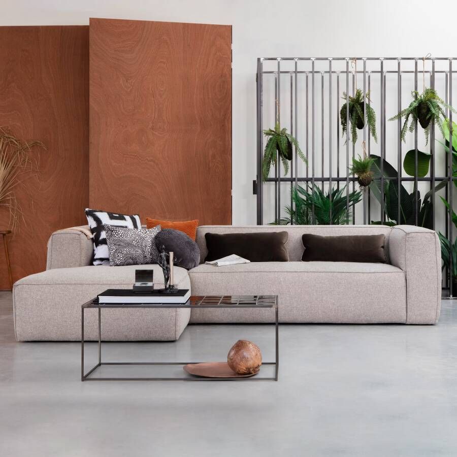 WOOOD | Bean hoekbank links incl. kussens lichtgrijs gemeleerd | Zitmeubels woonkamer | HoekbankModulaire banken - Foto 6