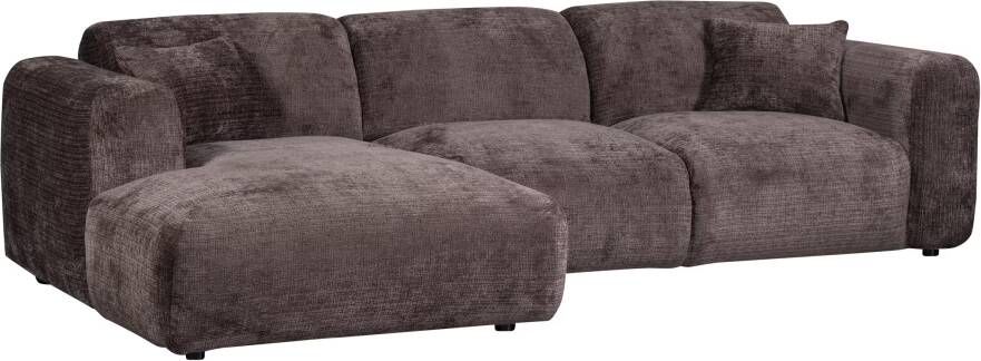 Cloud chaise longue links geweven chenille warm bruin