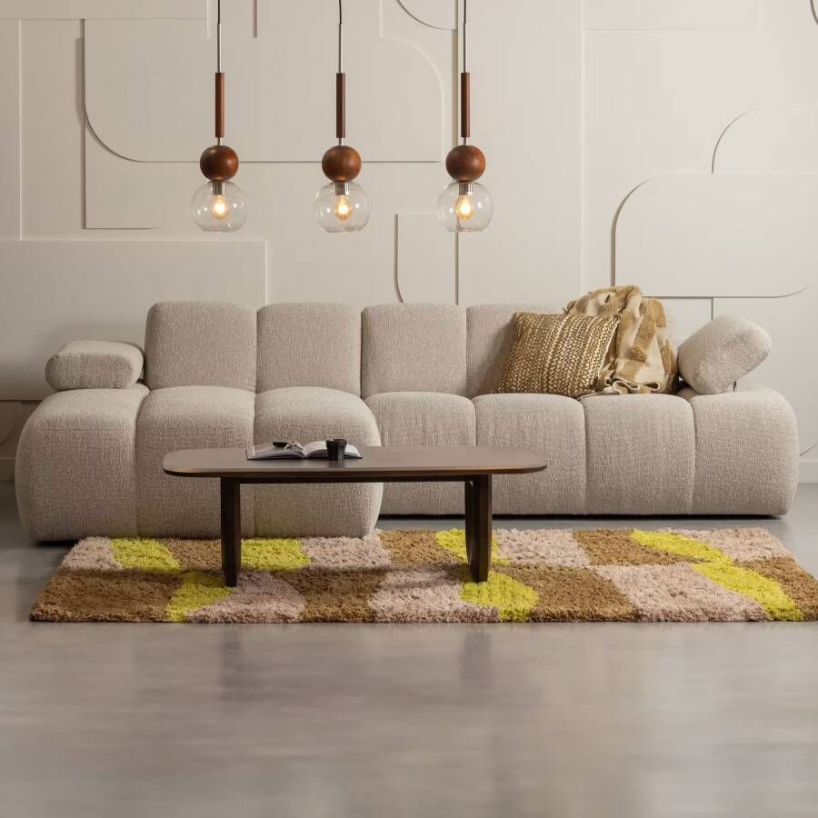 WOOOD Loungebank Mojo Links Bouclé Beige Melange