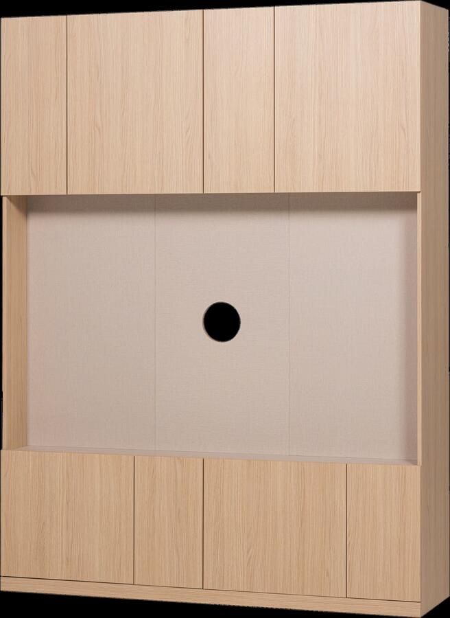 WOOOD Build Tv Opbergkast 160 cm Eiken Fineer Naturel 215x160x41