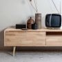 WOOOD Tygo Tv Meubel Met Retro Poten Eiken Onbehandeld 47x150x44 - Thumbnail 4