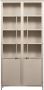 Woood 2-deurs vitrinekast XL Exhibit Metaal Zand 200x99x44 cm - Thumbnail 3