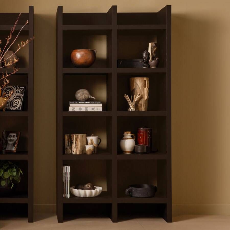 WOOOD Wandkast Timo MDF 195 x 100cm Donkerbruin Exclusive