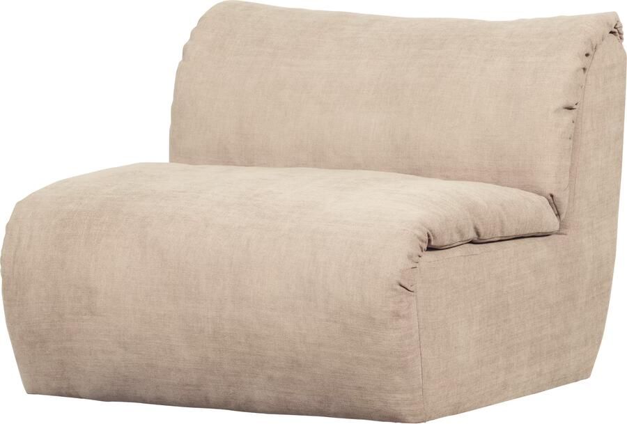 WOOOD | Baggy 1-zitsbank geweven chenille zand | Zitmeubels woonkamer | Fauteuil