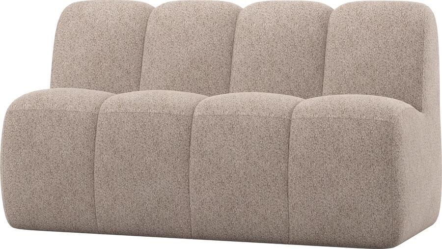 WOOOD | Mojo eetbankje 164cm met rugleuning wollig donkerzand | Zitmeubels eetkamer | Eetkamerbank