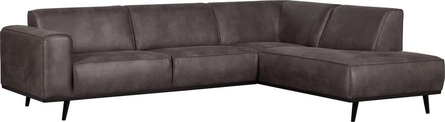 WOOOD | Statement hoekbank rechts lederlook donkergrijs | Zitmeubels woonkamer | HoekbankModulaire banken