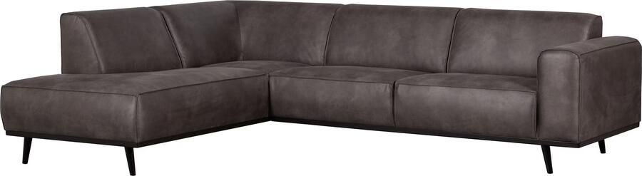 WOOOD | Statement hoekbank links lederlook donkergrijs | Zitmeubels woonkamer | HoekbankModulaire banken