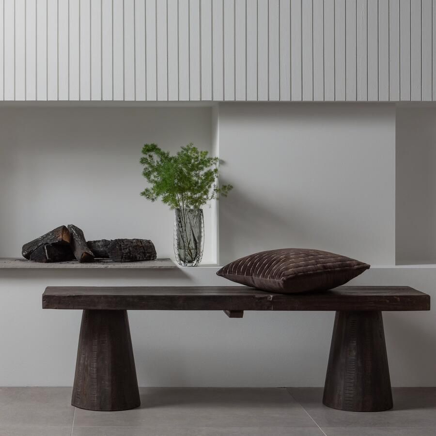 WOOOD | Clyde bankje hout donkerbruin | Zitmeubels woonkamer | 2-zitsbank