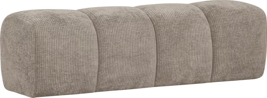 WOOOD Bankje Mojo Geweven Rib 164cm Donker Zand