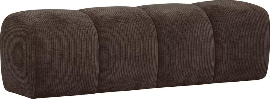 WOOOD Bankje Mojo Geweven Rib Bruin