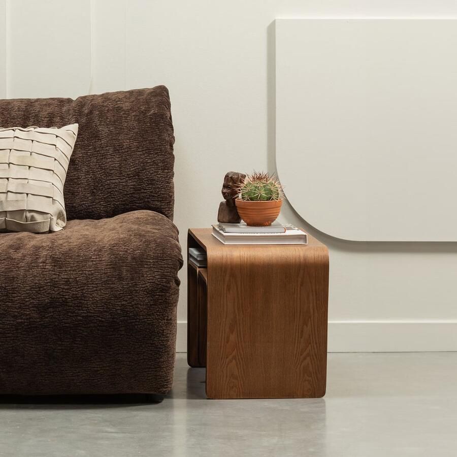 WOOOD | Frey multifunctionele bijzettafel walnoot | Woonkamertafels | Bijzettafel