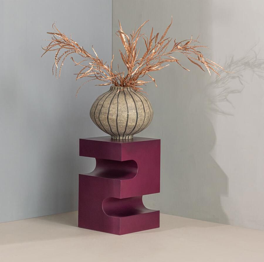 WOOOD Bijzettafel Jessa 30 x 30cm Paars Bruin Vierkant