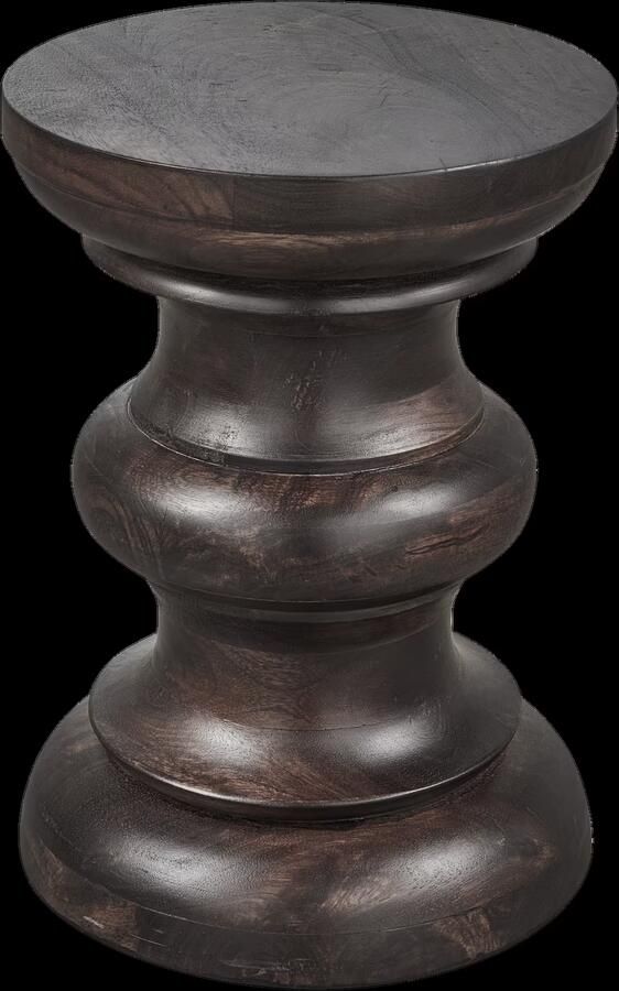 WOOOD | Jonah bijzettafel hout donkerbruin 42xo30cm | Woonkamertafels | Bijzettafel - Foto 3