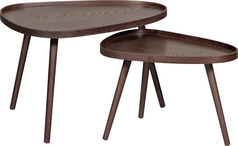 WOOOD Bijzettafel Nissa Set van 2 stuks 71 x 52cm Walnoot