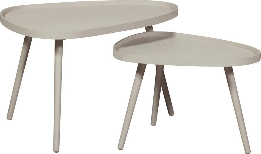 WOOOD Bijzettafel Nissa Set van 2 stuks 71 x 52cm Zand