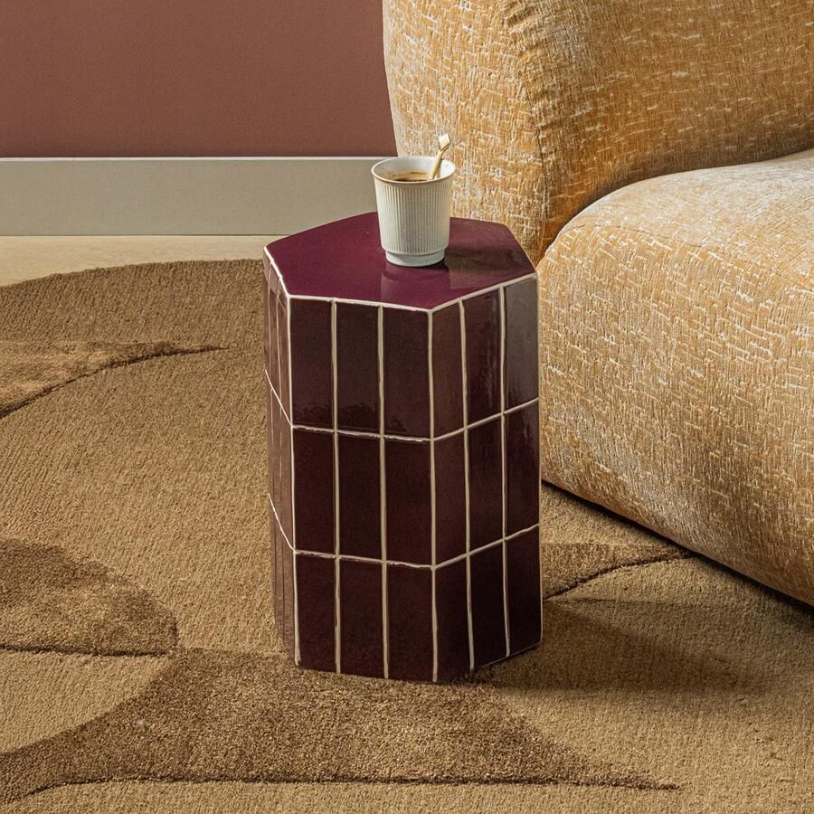 WOOOD Bijzettafel Plu Keramiek 30 x 26cm Paars