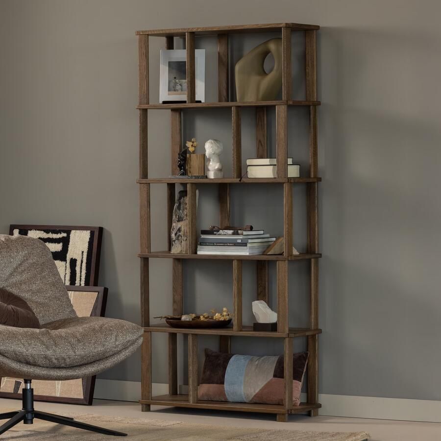 WOOOD | Riss boekenkast eikenhout naturel 186x90cm | Woonkamer meubels | Boekenkast | Kast