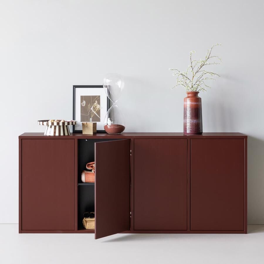 WOOOD Dressoir Merel Grenenhout 198cm Bordeaux