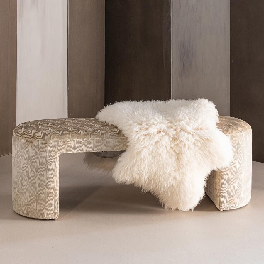 WOOOD Eetkamerbank Jacob Dessin stof 130cm Naturel