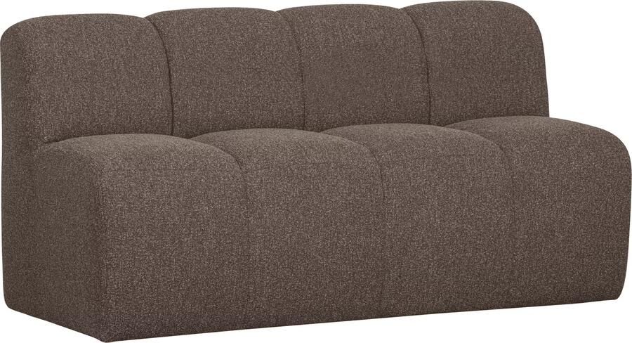 WOOOD | Mojo bankje 160cm met rugleuning boucle bruin melange | Zitmeubels woonkamer | 2-zitsbank