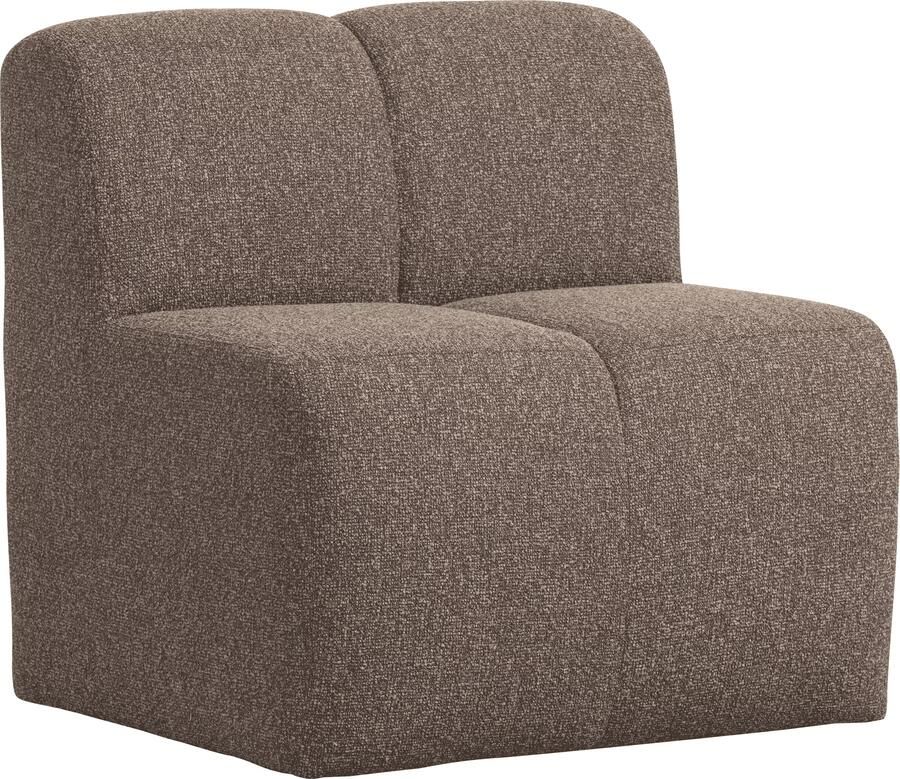 Woood Mojo Eetbankje 84cm Met Rugleuning Bouclé Bruin Melange