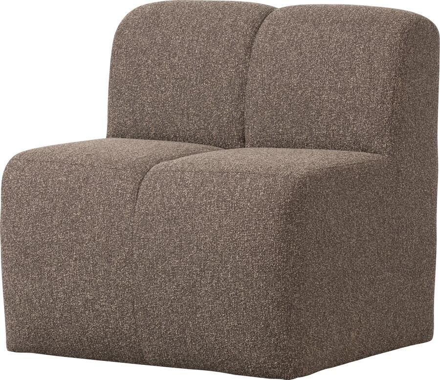 Woood Mojo Eetbankje 84cm Met Rugleuning Bouclé Bruin Melange