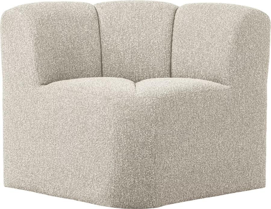 Woood Mojo Eetbankje Hoek Met Rugleuning Bouclé Beige Melange