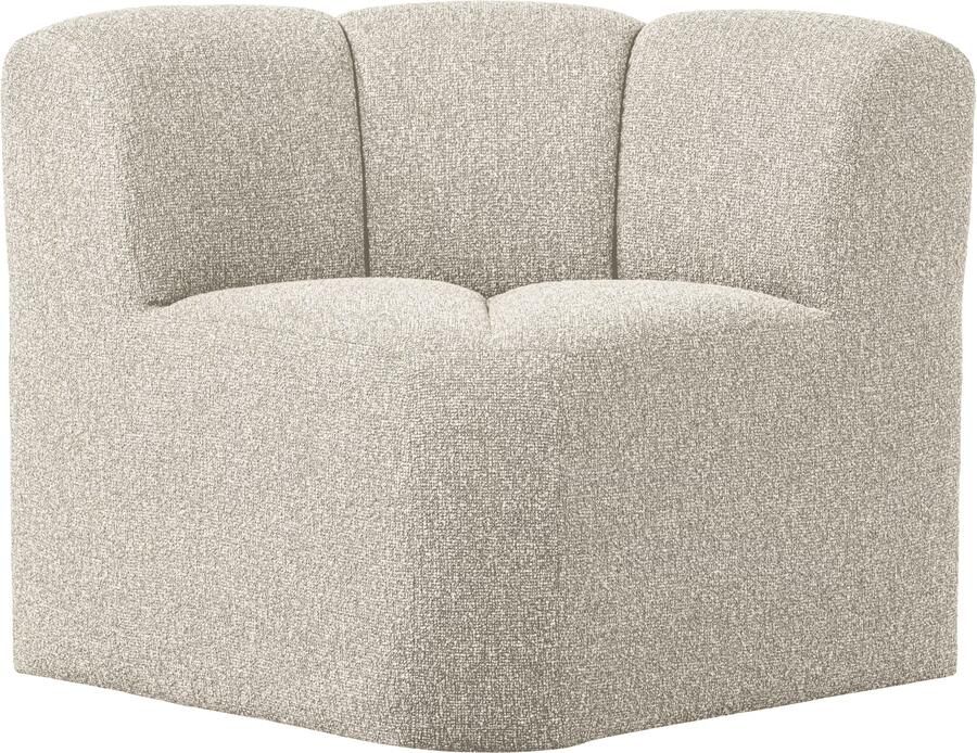 Woood Mojo Eetbankje Hoek Met Rugleuning Bouclé Beige Melange