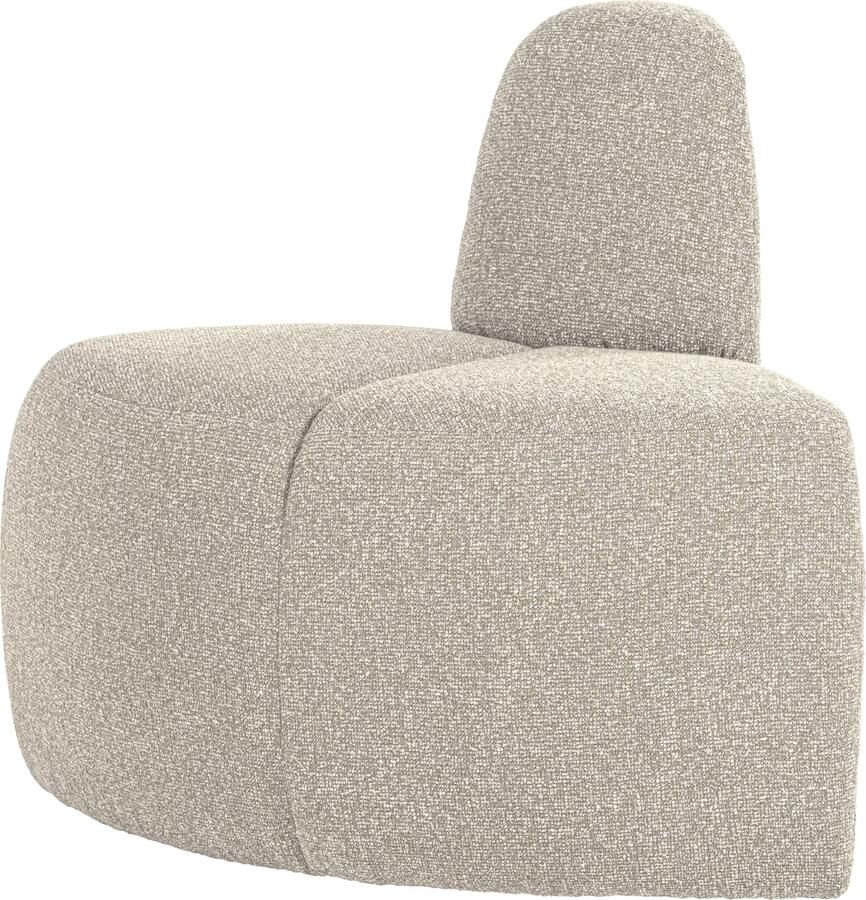 WOOOD Eetkamerbank Mojo Bouclé Hoek Rond Beige Melange