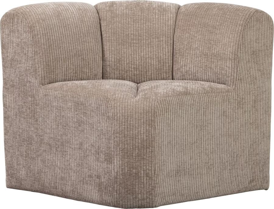 Woood Mojo Eetbankje Hoek Met Rugleuning Ribstof Donker Zand - Foto 3