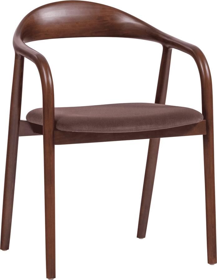 WOOOD Eetkamerstoel Bran Velvet en beukenhout Bruin