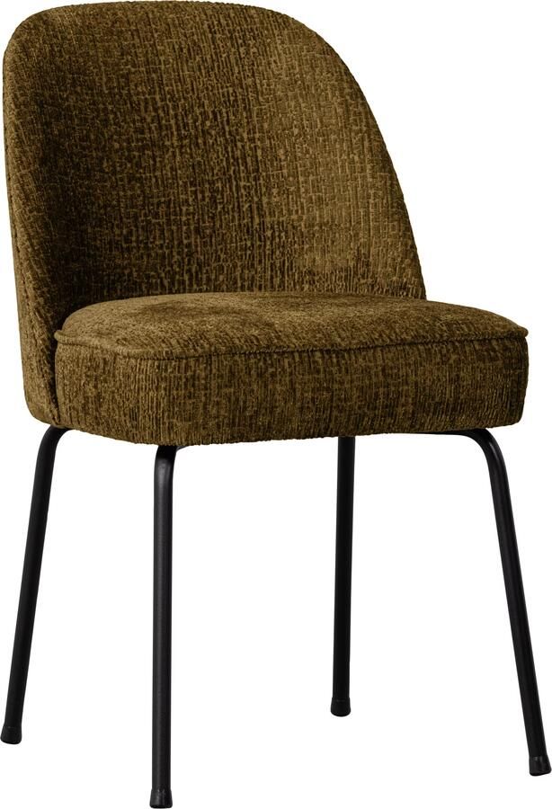 BePureHome | Vogue Eetkamerstoel Structure Velvet Brass | Zitmeubels eetkamer | Eetkamerstoel