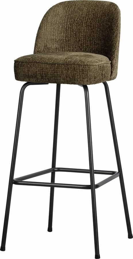 BePureHome | Vogue Barstoel 80cm Structure Velvet Bonsai | Zitmeubels eetkamer | Barstoel