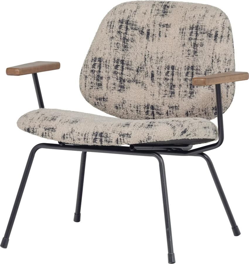 WOOOD | Aure fauteuil chenille beige zwart | Zitmeubels woonkamer | Fauteuil - Foto 2