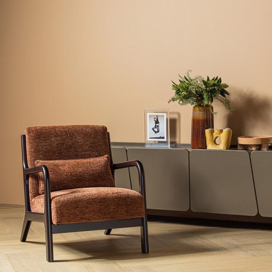 WOOOD Fauteuil Mark Chenille Bruin